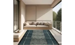 Gino Falcone In-und Outdoor-Teppich Aurora | Blau, 60x100 cm
