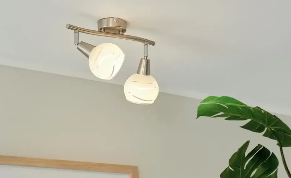 Globo Lighting Deckenstrahler, 2-flammig, Glas weis/transparent