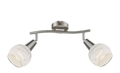 Globo Lighting Deckenstrahler, 2-flammig, Glas weis/transparent