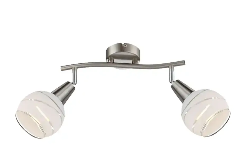Globo Lighting Deckenstrahler, 2-flammig, Glas weis/transparent
