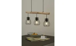 Globo Lighting Pendelleuchte, 3-flammig, Holz/ Metall Körbe