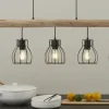 Globo Lighting Pendelleuchte, 5-flammig, Holz/ Metall Körbe