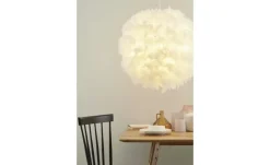 Globo Lighting Pendelleuchte, 1-flammig, Schirm aus weißen Federn