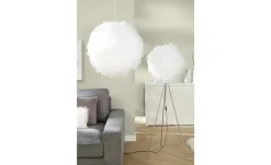 Globo Lighting Pendelleuchte, 1-flammig, Schirm aus weißen Federn