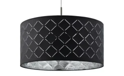 Globo Lighting Stoffpendelleuchte, 1-flammig, Schirm grau/silber