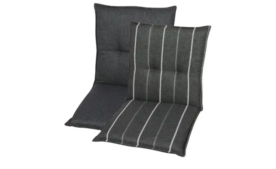 GO-DE Wendeauflage Lines | Niederlehnerauflage, Dunkelgrau, Weiß