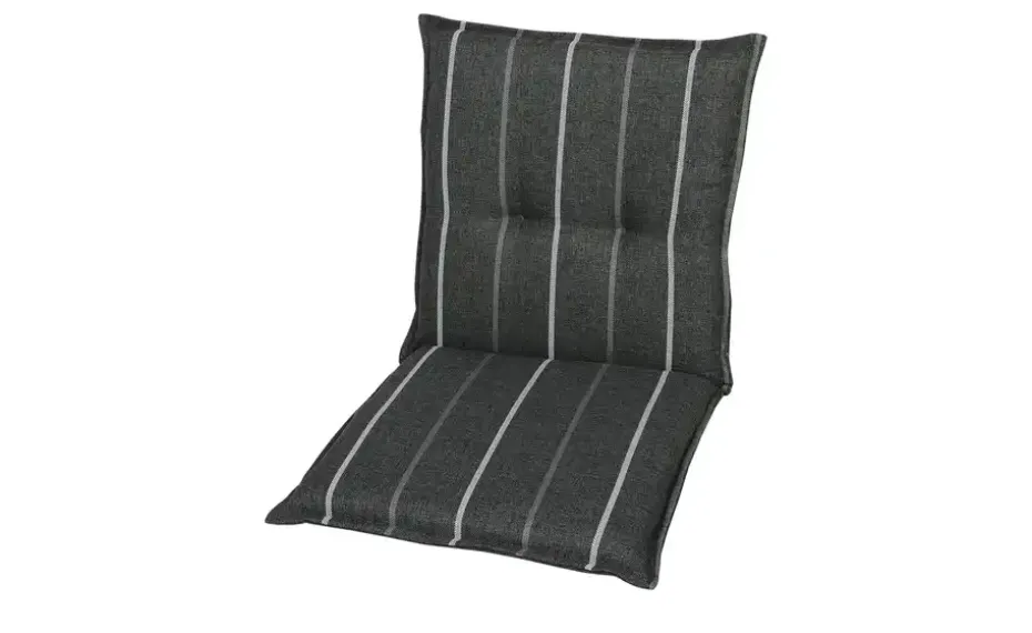 GO-DE Wendeauflage Lines | Niederlehnerauflage, Dunkelgrau, Weiß