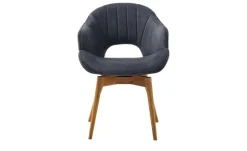 Gray & Jones Armlehnstuhl  mit Massivholzgestell Black Coast Two | Anthrazit, Wildeiche