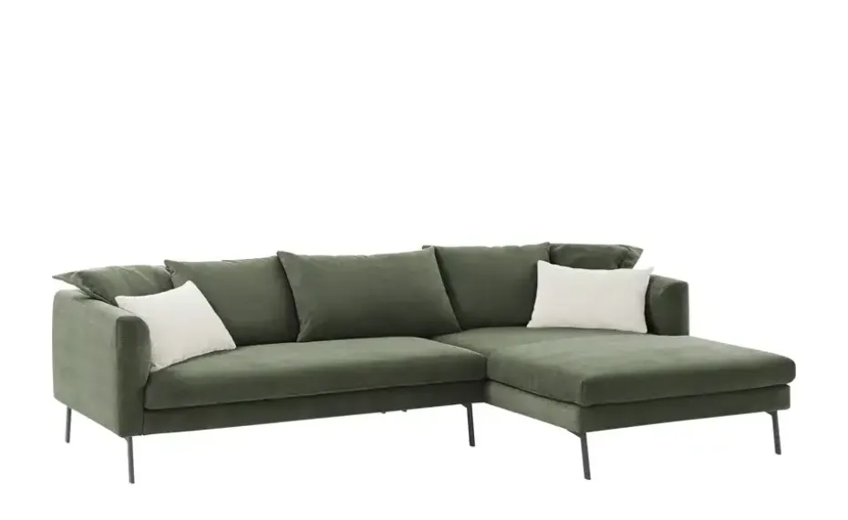 Gray & Jones Ecksofa aus Cord | rechts, Olivgrün