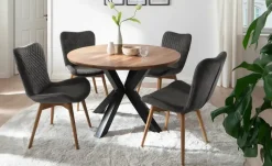 Gray & Jones 2er Set Esszimmerstuhl  mit Diamant-Steppung Tierra Fuego Two | Anthrazit, Wildeiche, geölt