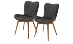 Gray & Jones 2er Set Esszimmerstuhl  mit Diamant-Steppung Tierra Fuego Two | Anthrazit, Wildeiche, geölt