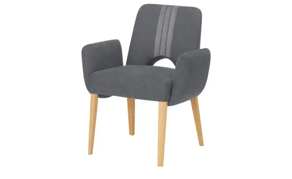 Gray & Jones Esszimmerstuhl mit Bezugskombi Ansgar | Anthrazit, Armlehne