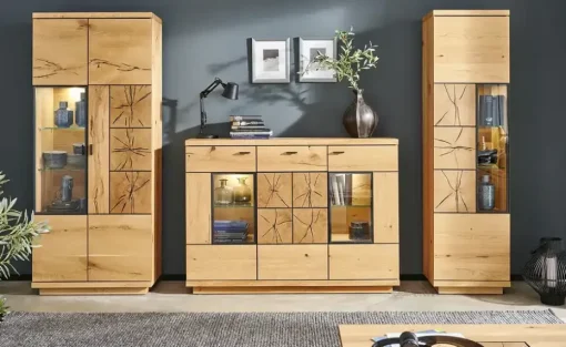 Gray & Jones Highboard  mit Beleuchtung Black Coast Two