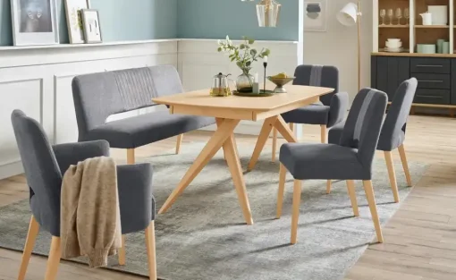 Gray & Jones Polsterbank mit Bezugskombi Ansgar | Buche, lackiert, Anthrazit