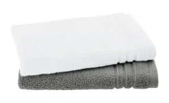 Gästetuch (30 x 50cm), 2er-Set Anthrazit-Weiß Soft Cotton