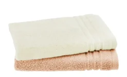 Gästetuch (30 x 50cm), 2er-Set Hellorange-Creme Soft Cotton