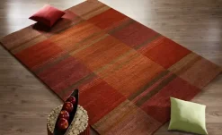 Handgeknüpfter Naturteppich Sensation Silk Soya | 70x140 cm, Rot, Orange