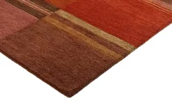 Handgeknüpfter Naturteppich Sensation Silk Soya | 70x140 cm, Rot, Orange