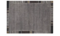 Handgeknüpfter Naturteppich Sensation Silk Rekhi | 90x160 cm, Dunkelgrau