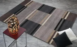 Handgeknüpfter Naturteppich Sensation Silk Soya | 70x140 cm, Dunkelgrau
