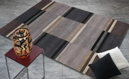 Handgeknüpfter Naturteppich Sensation Silk Soya | 70x140 cm, Dunkelgrau