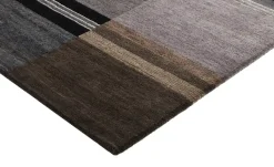 Handgeknüpfter Naturteppich Sensation Silk Soya | 70x140 cm, Dunkelgrau