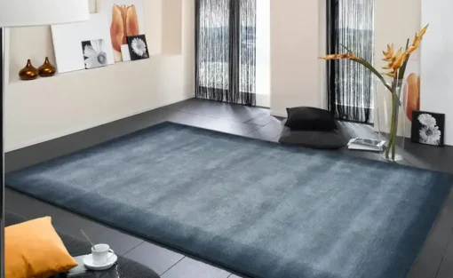 Handgeknüpfter Naturteppich Vinciano Tami | 70x140 cm, Blau