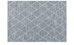 Handgewebter Naturteppich Pantin | Blau, 70x140 cm