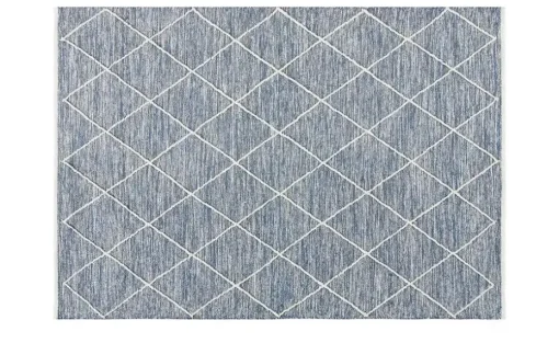 Handgewebter Naturteppich Pantin | Blau, 70x140 cm