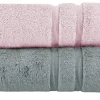 Handtuch (50 x 100cm), 2er-Set Altrosa-Anthrazit Kuschel Wuschel