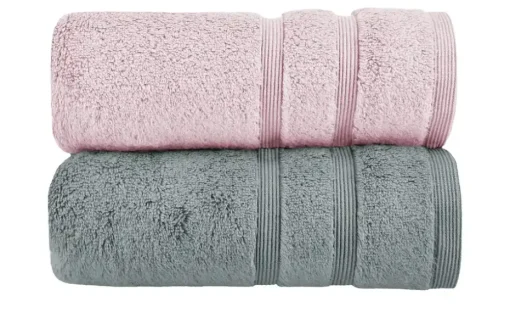 Handtuch (50 x 100cm), 2er-Set Altrosa-Anthrazit Kuschel Wuschel