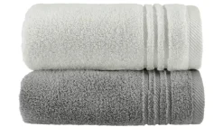 Handtuch (50 x 100cm), 2er-Set Anthrazit-Hellgrau Soft Cotton