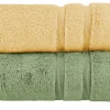 Handtuch (50 x 100cm), 2er-Set Gelb-Moosgrün Kuschel Wuschel