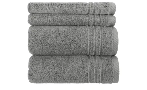 Handtuch-Set Anthrazit, 4-teilig Soft Cotton | Höffner