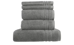 Handtuch-Set Anthrazit, 5-teilig Soft Cotton | Höffner