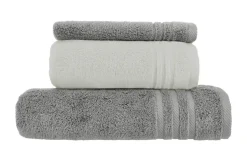 Handtuch-Set Anthrazit-Hellgrau, 3-teilig Soft Cotton