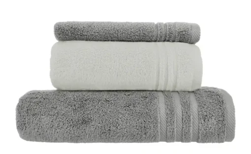 Handtuch-Set Anthrazit-Hellgrau, 3-teilig Soft Cotton