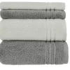 Handtuch-Set Anthrazit-Hellgrau, 4-teilig Soft Cotton