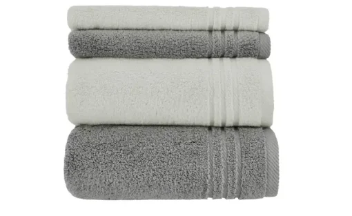 Handtuch-Set Anthrazit-Hellgrau, 4-teilig Soft Cotton