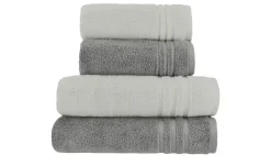 Handtuch-Set Anthrazit-Hellgrau, 4-teilig Soft Cotton