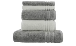 Handtuch-Set Anthrazit-Hellgrau, 5-teilig Soft Cotton