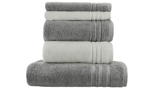 Handtuch-Set Anthrazit-Hellgrau, 5-teilig Soft Cotton