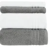 Handtuch-Set Anthrazit-Weiß, 4-teilig Soft Cotton