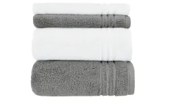 Handtuch-Set Anthrazit-Weiß, 4-teilig Soft Cotton
