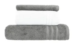 Handtuch-Set Anthrazit-Weiß, 3-teilig Soft Cotton