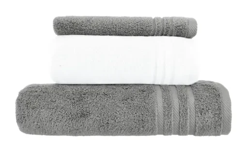 Handtuch-Set Anthrazit-Weiß, 3-teilig Soft Cotton