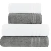 Handtuch-Set Anthrazit-Weiß, 4-teilig Soft Cotton