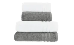 Handtuch-Set Anthrazit-Weiß, 4-teilig Soft Cotton