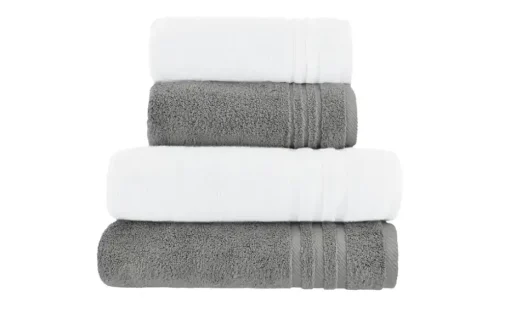 Handtuch-Set Anthrazit-Weiß, 4-teilig Soft Cotton