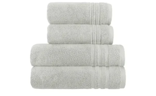 Handtuch-Set Hellgrau, 4-teilig Soft Cotton | Höffner